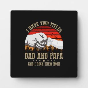 Plaque Photo Fête des pères J'Ai Deux Titres Papa Et Papa