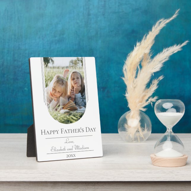Plaque Photo Fête des pères photo de cadre d'arc moderne | Blan (Côté)