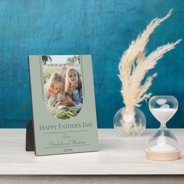 Plaque Photo Fête des pères photo de cadre d'arc moderne | Sage (Côté)