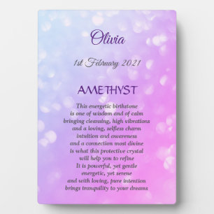 Plaque Photo Février Birthstone Amethyst conception