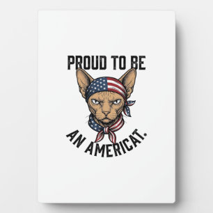 Plaque Photo Fier d'être un T-shirt de chat patriotique américa