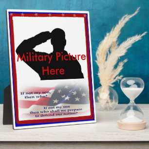 Plaque Photo Fier parent du cadre de fils militaire