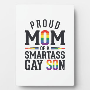 Plaque Photo Fière maman d'un fils gay effronté Vintage T-shirt
