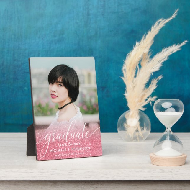 Plaque Photo Fille Parties scintillant rose Ombre Girly Photo G (Côté)