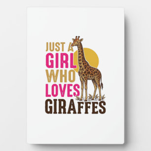 Plaque Photo Fille qui aime les girafes Vintage Girafe T-shirt
