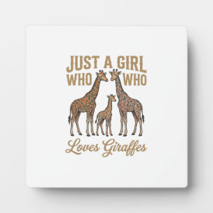 Plaque Photo Fille Vintage Qui Aime Les Giraphes Conception De