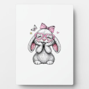 Plaque Photo Filles Pâques Lapin Mignon Visage Rose Pâques Enfa