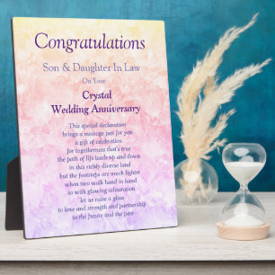 Plaque Photo Fils & Fille En Droit Crystal Mariage Anniversaire