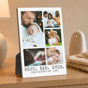 Plaque Photo First Fathers Day BEST DAD EVER Photo Collage
