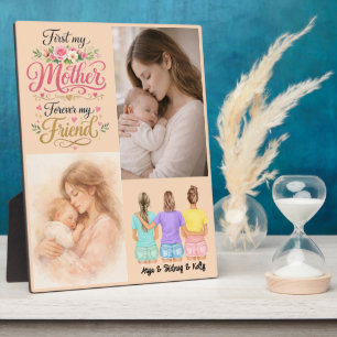 Plaque Photo First My Mother Forever My Friend Personnalisé