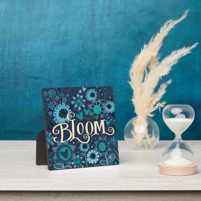 Plaque Photo Fleur Coeur Inspirationnel Floral Plutôt Bleu (Insitu)