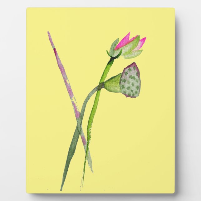 Plaque Photo Fleur de lotus rose Art bouddhiste Zen (Devant)