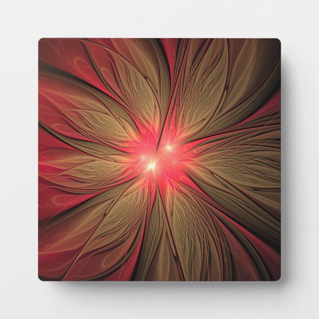 Plaque Photo Fleur fractale de fansy rouge (Devant)