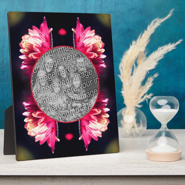 Plaque Photo Fleur Rouge Au Soleil Ajoutez Votre Photo (Côté)