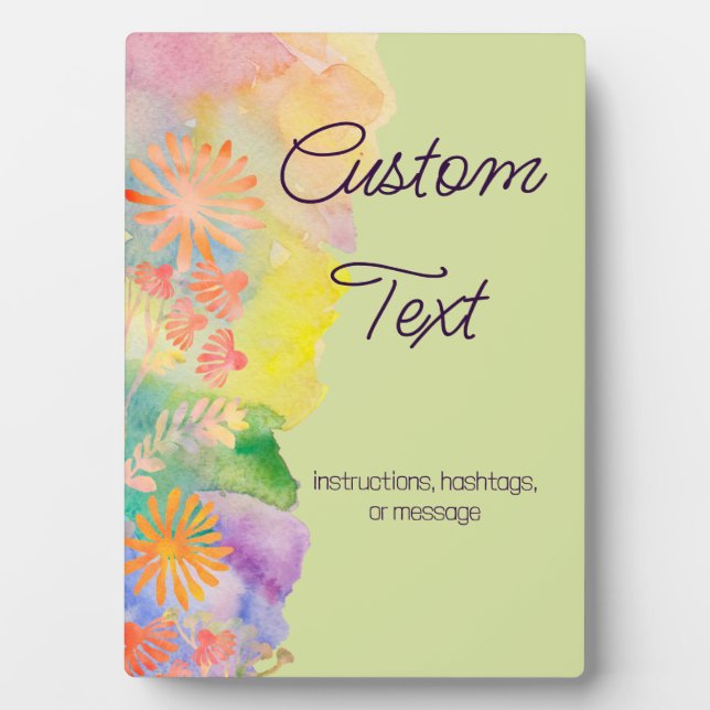 Plaque Photo Fleur sauvage d'aquarelle psychédélique (Devant)