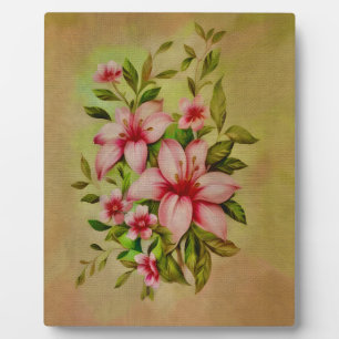 Plaque Photo Fleurs colorées peintes avec Arrière - plan acryli