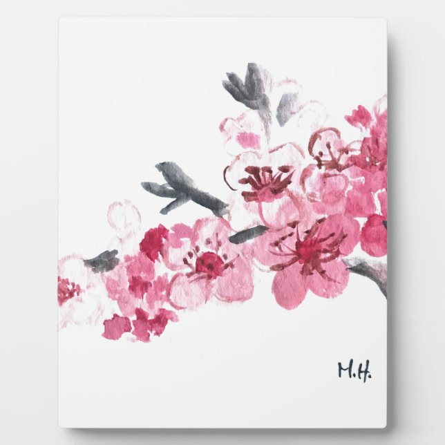 Plaque Photo Fleurs de cerisiers roses (Devant)