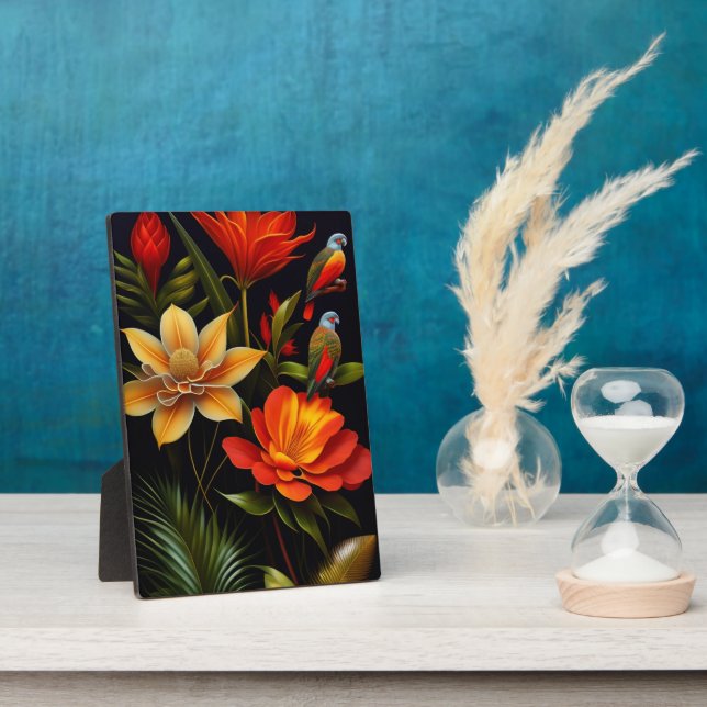 Plaque Photo Fleurs et oiseaux tropicaux | Moderne Haeckel (Côté)