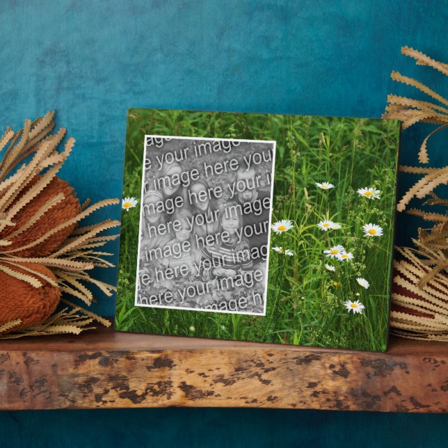 Plaque Photo Fleurs Faisy En Champ Ajoutez Votre Propre Photo (Côté)