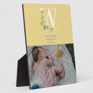 Plaque Photo Fleurs Jaunes Faire-part de naissance de statistiq