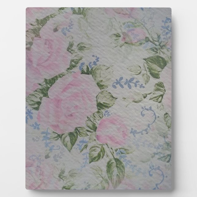 Plaque Photo Fleurs roses roses vintage (Devant)