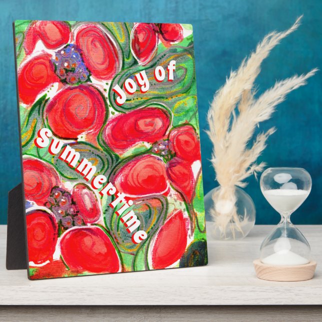 Plaque Photo Fleurs rouges Joie de la fantaisie d'été (Côté)