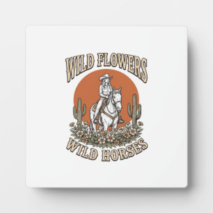 Plaque Photo Fleurs sauvages Chevaux sauvages Chemise Western C