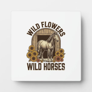 Plaque Photo Fleurs sauvages Chevaux sauvages Chemise Western V