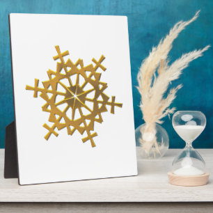Plaque Photo Flocon de neige "3D" d'or