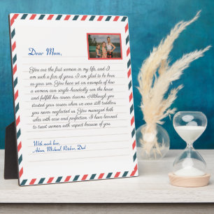 Plaque Photo Floral Lovely manuscrit amour maman grand message