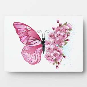 Plaque Photo Flower Butterfly