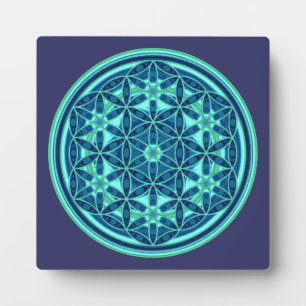Plaque Photo Flower Of Life - Button Style 01
