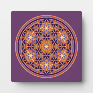 Plaque Photo Flower Of Life - Button Style 02