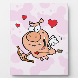 Plaque Photo Flying Pig with Bow and Arrow
