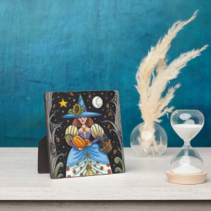 PLAQUE PHOTO FOLK ART WITTER EN BOIS ÉFFRAYANTS, CHAT NOIR & OW