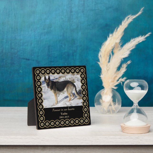 Plaque Photo Forever Gold Frame Pet Memorial Modèle (Insitu)