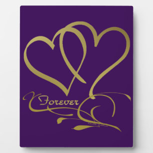 Plaque Photo Forever Hearts Gold éditable couleurs arrière - pl