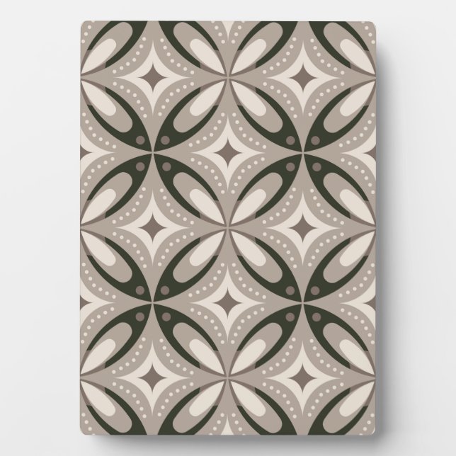 Plaque Photo Formes circulaires rétro beige et marron (Devant)