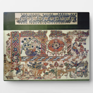 Plaque Photo Fragment of textile depicting Jonah and the Whale
