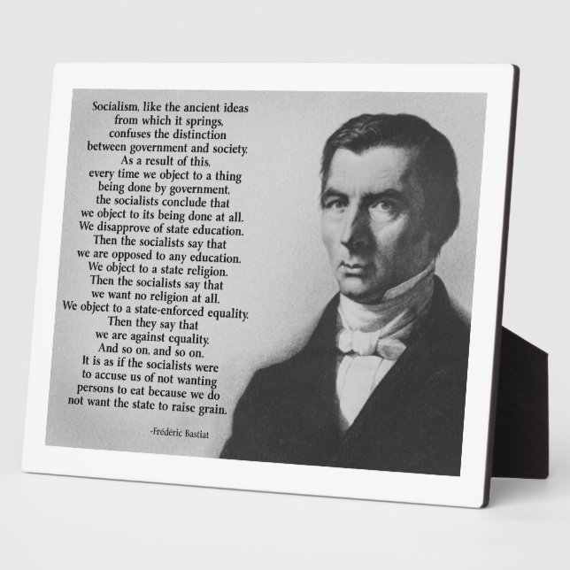 Plaque Photo Frederic Bastiat Anti-socialisme (Côté)
