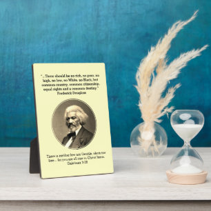 Plaque Photo FREDERICK DOUGLASS   Non Riche Non Pauvres Crème P