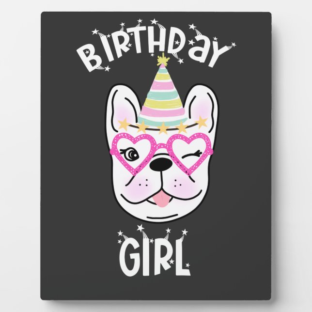 Plaque Photo French Bulldog Frenchie Anniversaire Thème (Devant)