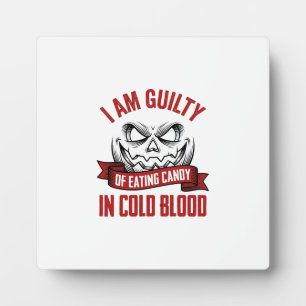 Plaque Photo Friandise d'Halloween Coupable Design de citrouill