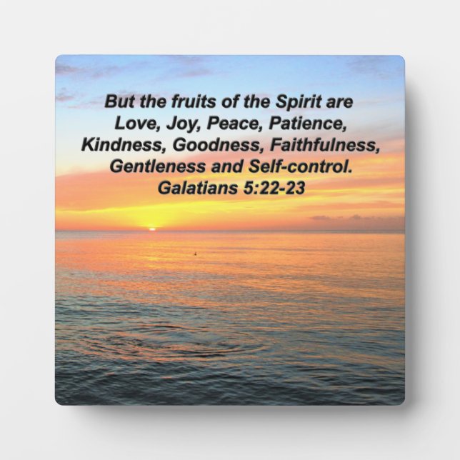 PLAQUE PHOTO FRUIT GALATIEN DE LA BIBLE SPIRITE VERSE (Devant)