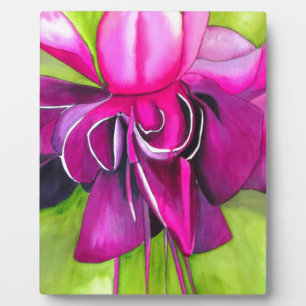 Plaque Photo Fuchsia pop art watercolour flower