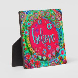 Plaque Photo Fun Rouge Joli Whimsical Croire Inspirivity Easel