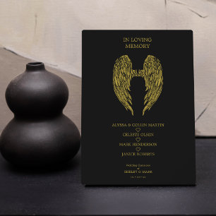 Plaque Photo Funérailles Mémorial Ange Ailes Cher Un Est Décédé