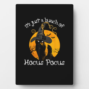 Plaque Photo Funny Black Cat Moon Halloween Costume Bunch of Ho