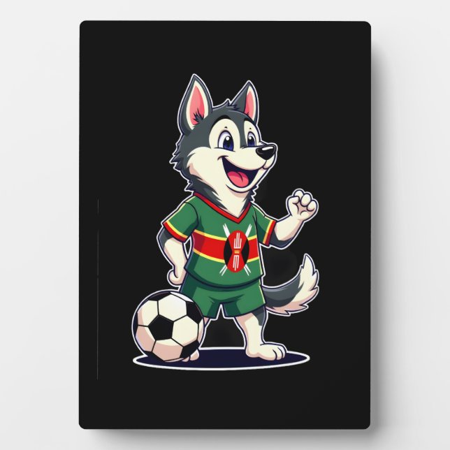 Plaque Photo Funny Dabbing Husky Dog Kenya Football - Kenyan Fl (Devant)