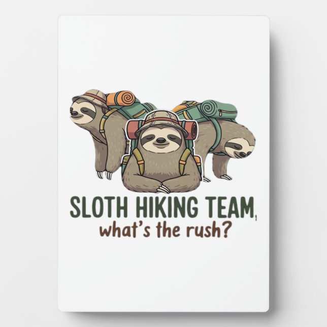 Plaque Photo Funny Sloth Hiking Classic T-Shirt_5 (Devant)